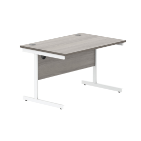 Astin Rectangular Single Upright Cantilever Desk 1200mm x 800mm x 730mm Alaskan Grey Oak Arctic White 821617 F