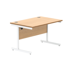 Astin Rectangular Single Upright Cantilever Desk 1200mm x 800mm x 730mm Norwegian Beech Arctic White 821581 F