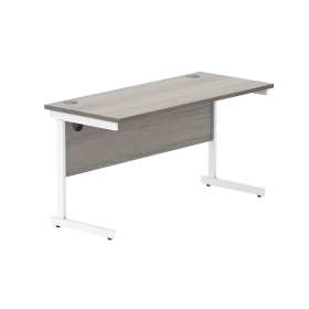 Astin Rectangular Single Upright Cantilever Desk 1400mm x 600mm x 730mm Alaskan Grey Oak Arctic White 821615 F
