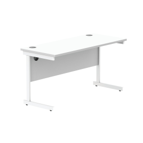 Astin Rectangular Single Upright Cantilever Desk 1400mm x 600mm x 730mm Arctic White Arctic White 821603 F