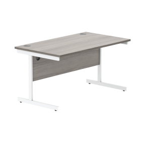 Astin Rectangular Single Upright Cantilever Desk 1400mmx 800mm x 730mm Alaskan Grey Oak Arctic White 821618 F