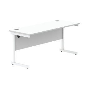 Astin Rectangular Single Upright Cantilever Desk 1600mm x 600mm x 730mm Arctic White Arctic White 821604 F