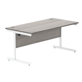 Astin Rectangular Single Upright Cantilever Desk 1600mm x 800mm x 730mm Alaskan Grey Oak Arctic White 821619 F
