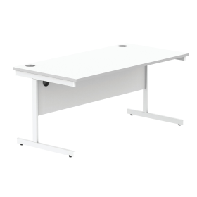 Astin Rectangular Single Upright Cantilever Desk 1600mm x 800mm x 730mm Arctic White Arctic White 821607 F