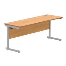Astin Rectangular Single Upright Cantilever Desk 1800mm x 600mm x 730mm Beech Silver 848229 F