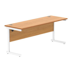 Astin Rectangular Single Upright Cantilever Desk 1800mm x 600mm x 730mm Beech White 848253 F