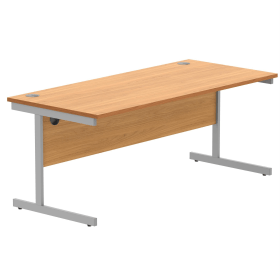 Astin Rectangular Single Upright Cantilever Desk 1800mm x 800mm x 730mm Beech Silver 848233 F