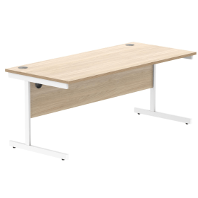 Astin Rectangular Single Upright Cantilever Desk 1800mm x 800mm x 730mm Oak White 848259 F