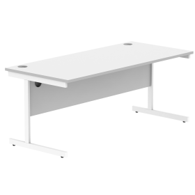 Astin Rectangular Single Upright Cantilever Desk 1800mm x 800mm x 730mm White White 848260 F