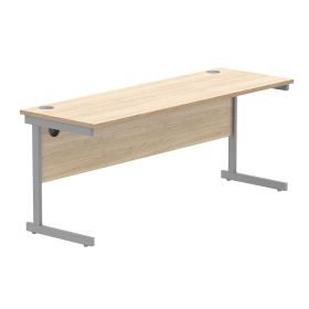 Astin Rectangular Single Upright Cantilever Desk 1800x600x730mm Oak Silver KF800036 848231 F