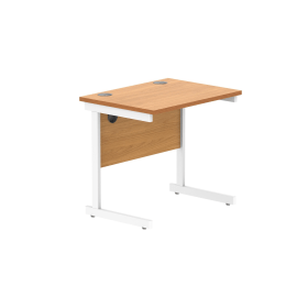 Astin Rectangular Single Upright Cantilever Desk 800mm x 600mm x 730mm Beech White 848261 F