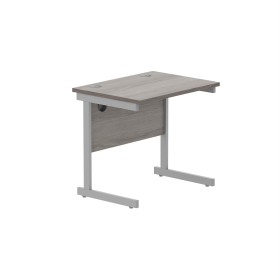 Astin Rectangular Single Upright Cantilever Desk 800mm x 600mm x 730mm Grey Oak Silver 848238 F