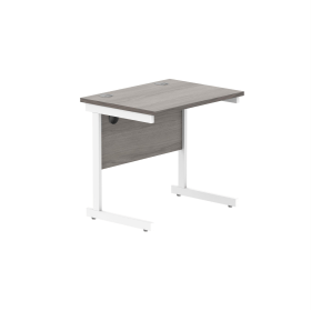 Astin Rectangular Single Upright Cantilever Desk 800mm x 600mm x 730mm Grey Oak White 848262 F