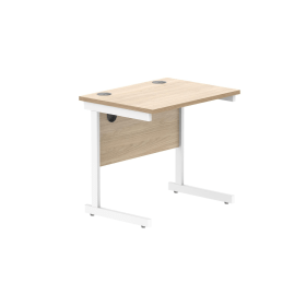 Astin Rectangular Single Upright Cantilever Desk 800mm x 600mm x 730mm Oak White 848263 F