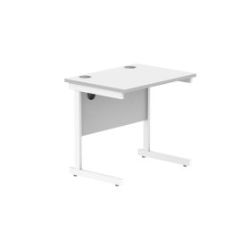 Astin Rectangular Single Upright Cantilever Desk 800mm x 600mm x 730mm White White 848264 F
