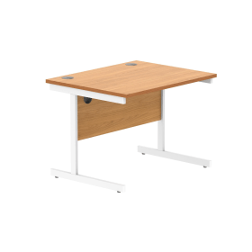 Astin Rectangular Single Upright Cantilever Desk 800mm x 800mm x 730mm Beech White 848265 F