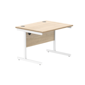Astin Rectangular Single Upright Cantilever Desk 800mm x 800mm x 730mm Oak White 848267 F