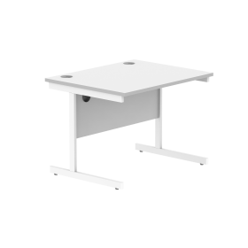 Astin Rectangular Single Upright Cantilever Desk 800mm x 800mm x 730mm White White 852317 F