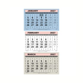 At A Glance 2027 3 Monthly Calendar ATTML27 F