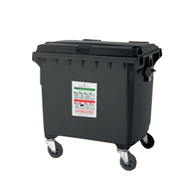 Avena Lockable Wheeled Bin Hopper 660 Litres Black 916863 F
