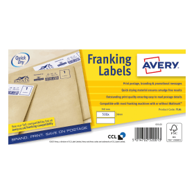 Avery Franking Labels 140mm x 38mm White 1000 Pack AV52001 F