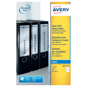 Avery Inkjet L Arch Filing Labels 4 Per Sheet White 100 Pack 120372 F