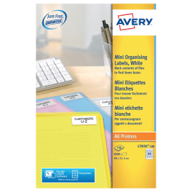 Avery Laser Mini Labels 46mm x 11.1mm 84 Per Sheet White 8400 Pack 280452 F