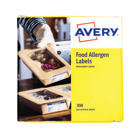 Avery Pre Printed Allergen Food Labels 98mm x 40mm 300 Pack ALL9840 812227 F