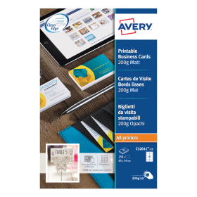 Avery Printable Matte Business Card 85mm x 54mm 200gsm White 250 Pack AV10414 F