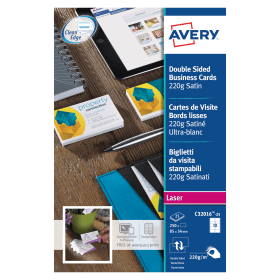 Avery Printable Satin Business Card 85mm x 54mm 220gsm White 250 Pack AV24279 F