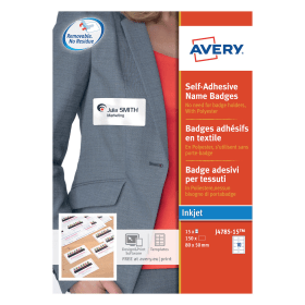 Avery Self Adhesive Name Badges 80mm x 50mm White 150 Pack 541500 F