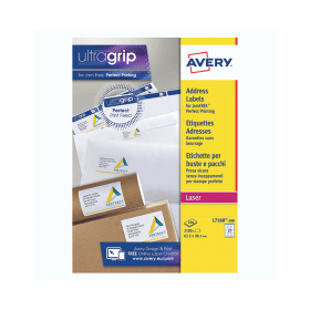 Avery Ultragrip Address Labels Laser 63.5mm x 38.1mm White 2100 Pack 118262 F