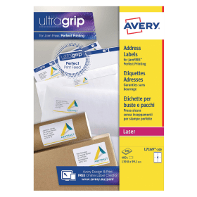 Avery Ultragrip Laser Labels 139mm x 99.1mm White 400 Pack 110419 F