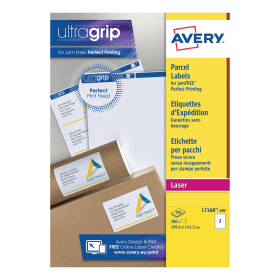 Avery Ultragrip Laser Labels 199.6mm x 143.5mm White 200 Pack 131981 F