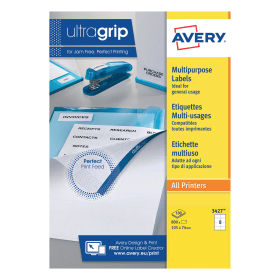 Avery Ultragrip Multipurpose Labels Laser Copier Inkjet 105mm x 74mm White 800 Pack 111314 F