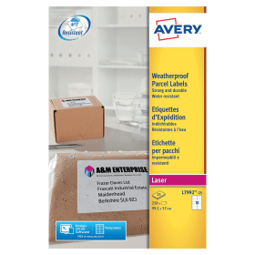 Avery Weatherproof Shipping Label Laser 99.1mm x 57mm 250 Pack 125071 F