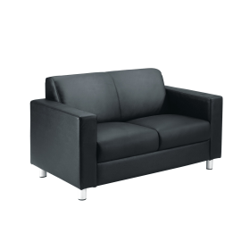 Avior Executive Reception 1340mm x 740mm x 810mm Sofa Leather Faced Black 183748 F