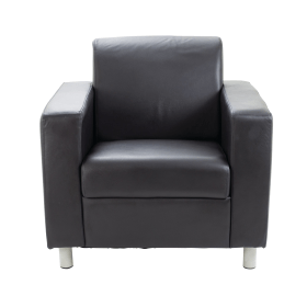 Avior Executive Reception Armchair 850mm x 790mm x 810mm Leather Faced Black 182125 F