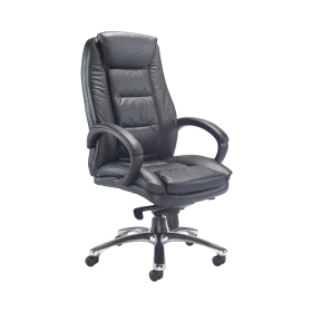 Avior Tuscany High Back Executive Chair 690mm x 780mm x 1140 1220mm Leather Black 370640 F