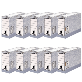 Bankers Box Transfer File 120mm Foolscap Grey 10 Pack 389672 F