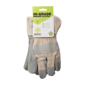 Beeswift Canadian Leather Rigger Gloves Grey One Size 782154 F
