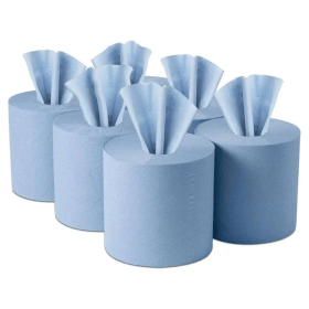 Beeswift Embossed Centrefeed 2ply Blue 150m 6 Pack 784361 F
