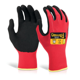 Beeswift Gloveszilla Nitrile Nylon Gloves Red Small 10 Pack 783002 F