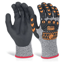 Beeswift Gloveszilla Nitrile Palm Coated Gloves PVC Back Of Hand Protection Grey Large 782984 F
