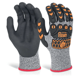 Beeswift Gloveszilla Nitrile Palm Coated Gloves PVC Back Of Hand Protection Grey Medium 782985 F