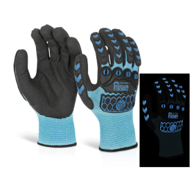 Beeswift Glovezilla Glow In The Dark Foam Nitrile Gloves Blue XXL GZ66BXXL 783054 F