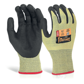 Beeswift Glovezilla Nitrile Palm Coated Gloves Yellow Medium 782989 F