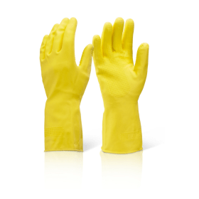 Beeswift Household Heavy Weight Gloves Yellow Small HHHWS 509056 F