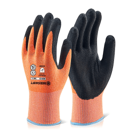 Beeswift Kutstop Microfoam Nitrile Gloves Cut Level 3 Amber Medium 511050 F