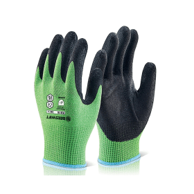 Beeswift Kutstop Microfoam Nitrile Gloves Cut Level 5 Green 2XL 507179 F